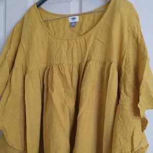 Old Navy Yellow Flowy Ruffle Top